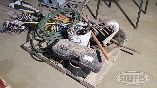 Pallet of Yard Tools, Power Cords